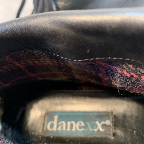 DanexX Women Vintage Black Leather Lace up Ankle Boots Comfy Durable size 9W - Picture 4 of 9